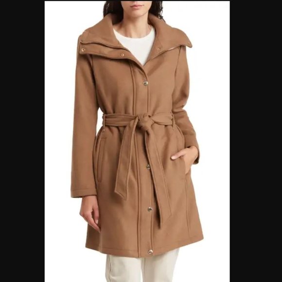 NWT Michael Kors Belted Wool Blend Coat - Picture 1 of 1